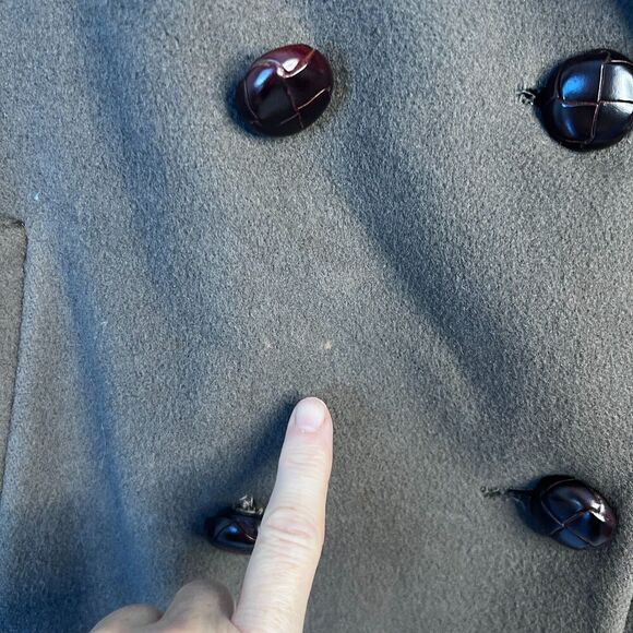 JG Hook Petite Made in USA Brown 100% Pure Wool Trench Coat Size 14P - Picture 12 of 13